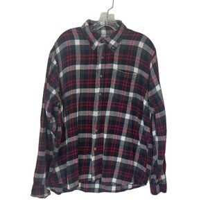 Mountain Ridge Flannel Shirt Mens XXL Black Red Plaid Fall Winter
